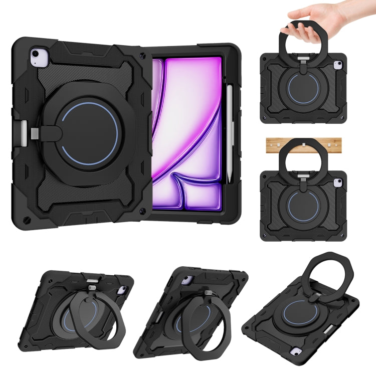 Armor Portable Rotating Ring Holder Silicone Tablet Case with Pen Slot