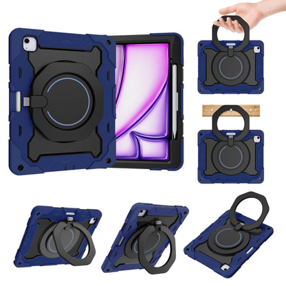 Armor Portable Rotating Ring Holder Silicone Tablet Case with Pen Slot, For iPad Air 13 2024 / 2025 / 2026, For iPad Air 11 2024 / 2025 / 2026, For iPad Pro 13 2025 / 2024, For iPad Pro 11 2025 / 2024