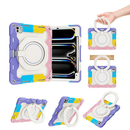 Armor Portable Rotating Ring Holder Silicone Tablet Case with Pen Slot, For iPad Air 13 2024 / 2025 / 2026, For iPad Air 11 2024 / 2025 / 2026, For iPad Pro 13 2025 / 2024, For iPad Pro 11 2025 / 2024