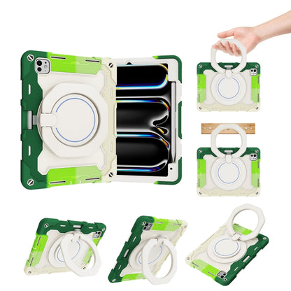 Armor Portable Rotating Ring Holder Silicone Tablet Case with Pen Slot, For iPad Air 13 2024 / 2025 / 2026, For iPad Air 11 2024 / 2025 / 2026, For iPad Pro 13 2025 / 2024, For iPad Pro 11 2025 / 2024