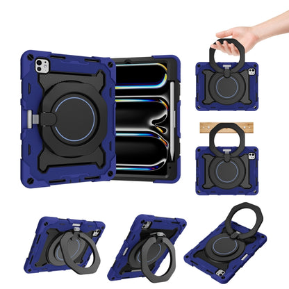 Armor Portable Rotating Ring Holder Silicone Tablet Case with Pen Slot, For iPad Air 13 2024 / 2025 / 2026, For iPad Air 11 2024 / 2025 / 2026, For iPad Pro 13 2025 / 2024, For iPad Pro 11 2025 / 2024