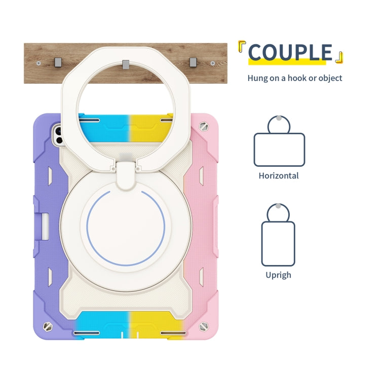 Armor Portable Rotating Ring Holder Silicone Tablet Case with Pen Slot