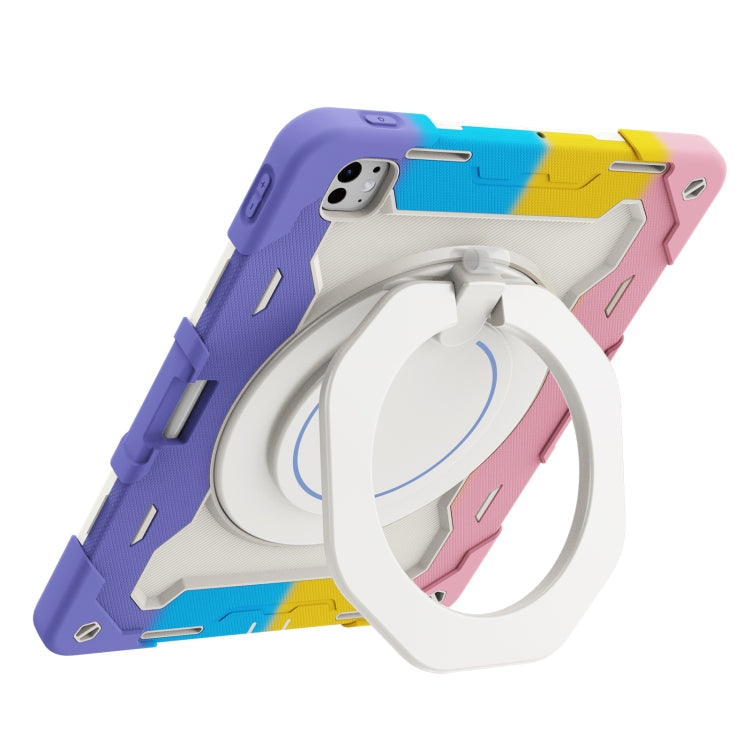 Armor Portable Rotating Ring Holder Silicone Tablet Case with Pen Slot