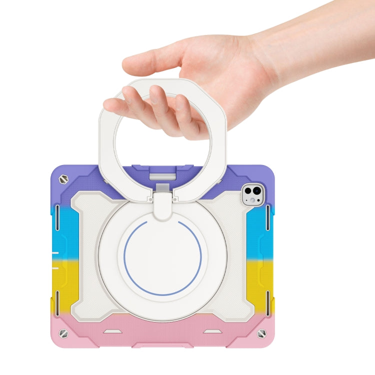 Armor Portable Rotating Ring Holder Silicone Tablet Case with Pen Slot