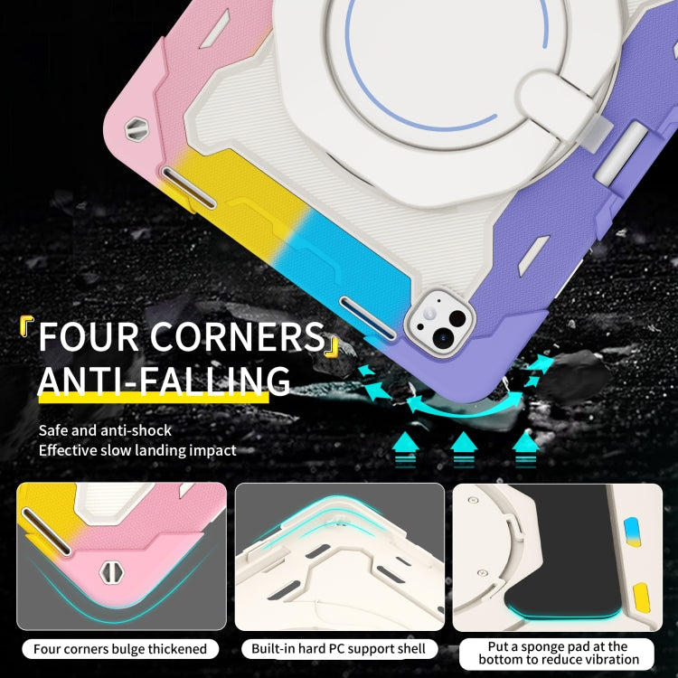 Armor Portable Rotating Ring Holder Silicone Tablet Case with Pen Slot