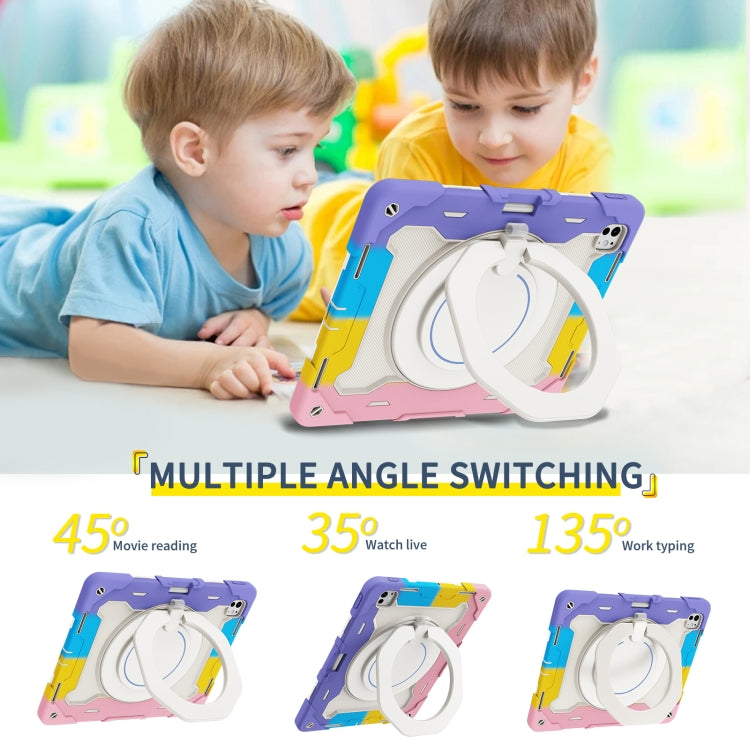 Armor Portable Rotating Ring Holder Silicone Tablet Case with Pen Slot