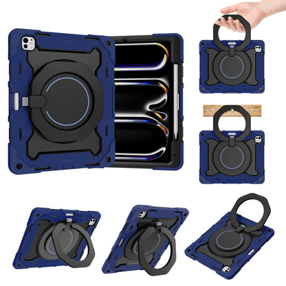 Armor Portable Rotating Ring Holder Silicone Tablet Case with Pen Slot, For iPad Air 13 2024 / 2025 / 2026, For iPad Air 11 2024 / 2025 / 2026, For iPad Pro 13 2025 / 2024, For iPad Pro 11 2025 / 2024