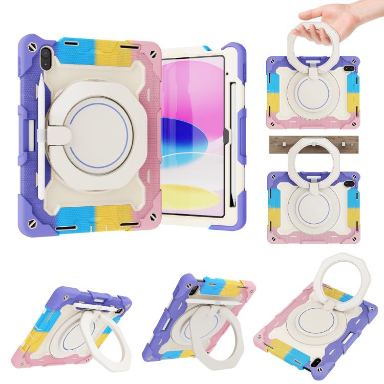 Armor Portable Rotating Ring Holder Silicone Tablet Case with Pen Slot, For iPad mini 6 / mini 2024, For iPad 2022, For iPad 10.2 2019 / 2020 / 2021