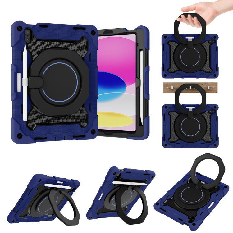 Armor Portable Rotating Ring Holder Silicone Tablet Case with Pen Slot, For iPad mini 6 / mini 2024, For iPad 2022, For iPad 10.2 2019 / 2020 / 2021