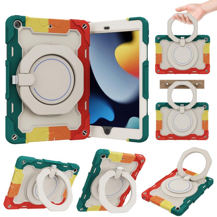 Armor Portable Rotating Ring Holder Silicone Tablet Case with Pen Slot, For iPad mini 6 / mini 2024, For iPad 2022, For iPad 10.2 2019 / 2020 / 2021
