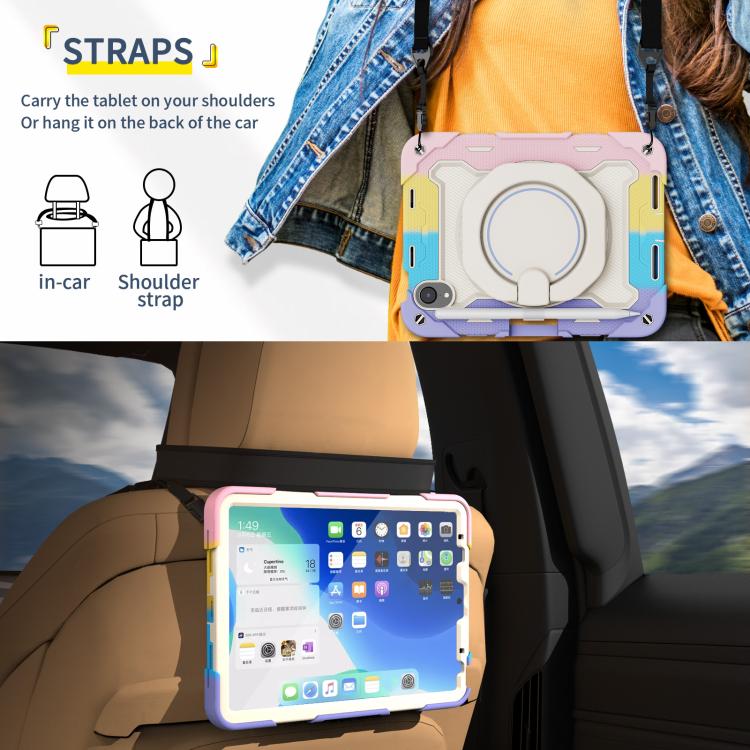 Armor Portable Rotating Ring Holder Silicone Tablet Case with Pen Slot, For iPad mini 6 / mini 2024, For iPad 2022, For iPad 10.2 2019 / 2020 / 2021