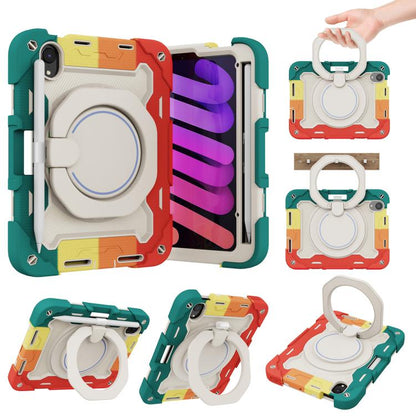 Armor Portable Rotating Ring Holder Silicone Tablet Case with Pen Slot, For iPad mini 6 / mini 2024, For iPad 2022, For iPad 10.2 2019 / 2020 / 2021
