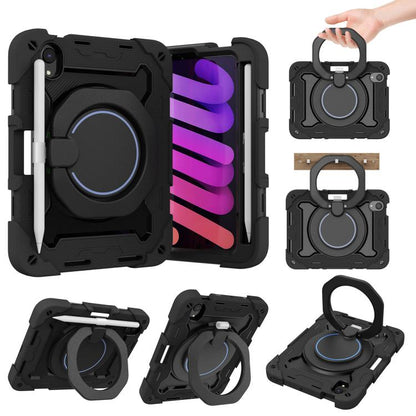 Armor Portable Rotating Ring Holder Silicone Tablet Case with Pen Slot, For iPad mini 6 / mini 2024, For iPad 2022, For iPad 10.2 2019 / 2020 / 2021