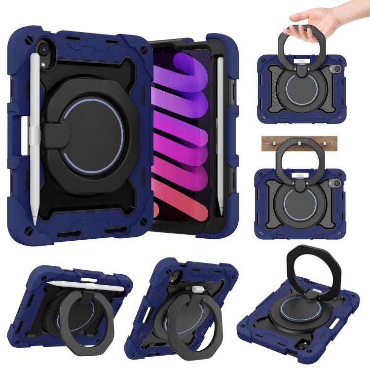 Armor Portable Rotating Ring Holder Silicone Tablet Case with Pen Slot, For iPad mini 6 / mini 2024, For iPad 2022, For iPad 10.2 2019 / 2020 / 2021