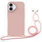 Wheat Straw Material + TPU Phone Case with Lanyard, For iPhone 16