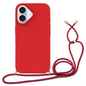 Wheat Straw Material + TPU Phone Case with Lanyard, For iPhone 16
