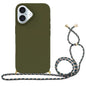 Wheat Straw Material + TPU Phone Case with Lanyard, For iPhone 16
