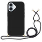 Wheat Straw Material + TPU Phone Case with Lanyard, For iPhone 16 Pro Max, For iPhone 16 Pro, For iPhone 16 Plus