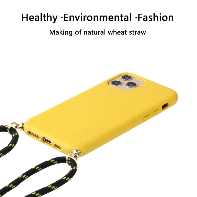 Wheat Straw Material + TPU Phone Case with Lanyard, For iPhone 16 Pro Max, For iPhone 16 Pro, For iPhone 16 Plus