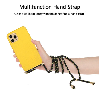 Wheat Straw Material + TPU Phone Case with Lanyard, For iPhone 16 Pro Max, For iPhone 16 Pro, For iPhone 16 Plus