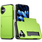 Shockproof Armor Phone Case with Card Slot, For iPhone 16 Pro, For iPhone 16 Plus