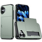 Shockproof Armor Phone Case with Card Slot, For iPhone 16 Pro, For iPhone 16 Plus