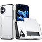 Shockproof Armor Phone Case with Card Slot, For iPhone 16 Pro, For iPhone 16 Plus