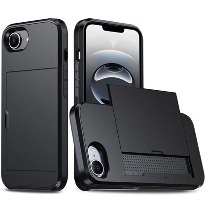 Shockproof Armor Phone Case with Card Slot, For iPhone 17e / 16e, For iPhone 17 Pro Max