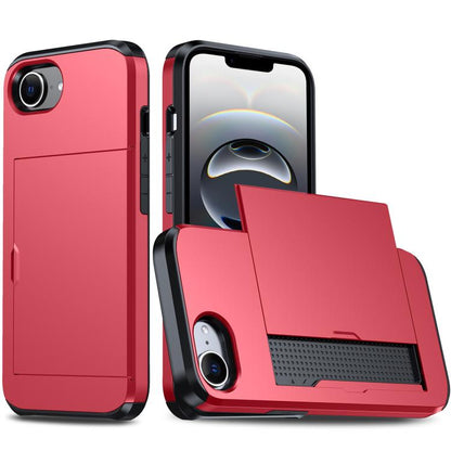 Shockproof Armor Phone Case with Card Slot, For iPhone 17e / 16e, For iPhone 17 Pro Max