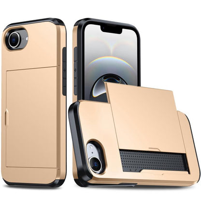 Shockproof Armor Phone Case with Card Slot, For iPhone 17e / 16e, For iPhone 17 Pro Max