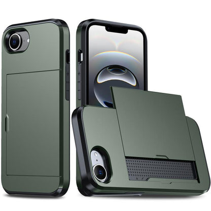 Shockproof Armor Phone Case with Card Slot, For iPhone 17e / 16e, For iPhone 17 Pro Max