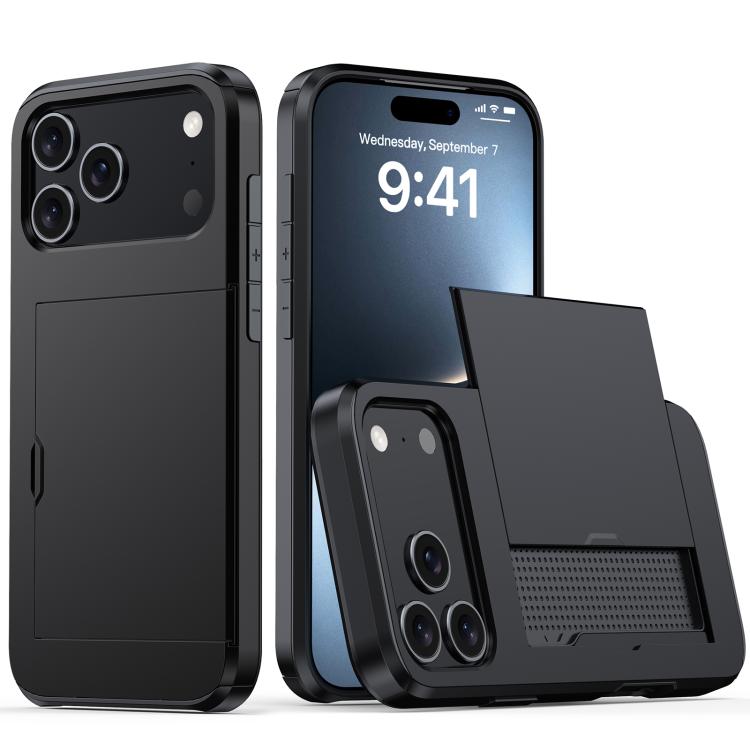 Shockproof Armor Phone Case with Card Slot, For iPhone 17e / 16e, For iPhone 17 Pro Max