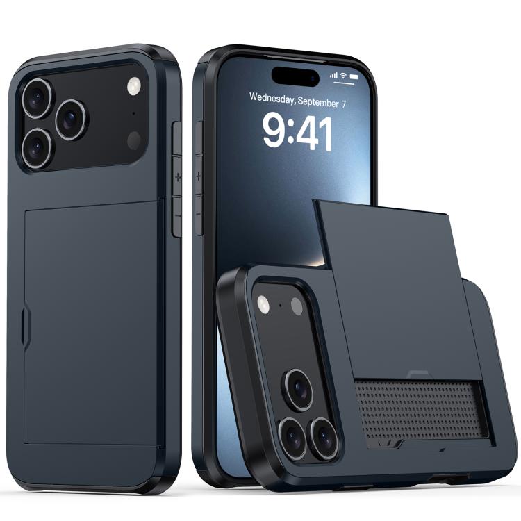 Shockproof Armor Phone Case with Card Slot, For iPhone 17e / 16e, For iPhone 17 Pro Max