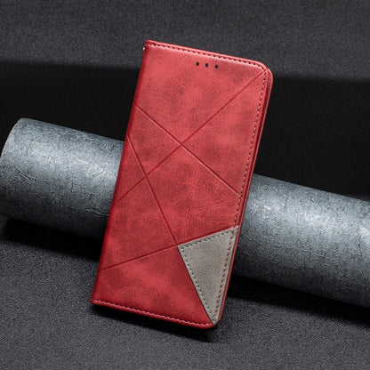 Rhombus Texture Magnetic Leather Phone Case