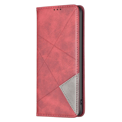 Rhombus Texture Magnetic Leather Phone Case