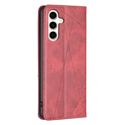 Rhombus Texture Magnetic Leather Phone Case