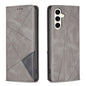 Rhombus Texture Magnetic Leather Phone Case