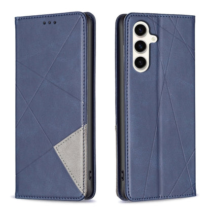 Rhombus Texture Magnetic Leather Phone Case