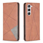Rhombus Texture Magnetic Leather Phone Case, For Samsung Galaxy S25 Edge 5G, For Samsung Galaxy S25 5G, For Samsung Galaxy S25+ 5G, For Samsung Galaxy S25 Ultra 5G