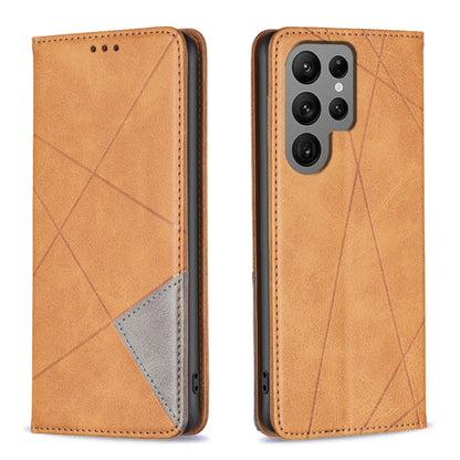 Rhombus Texture Magnetic Leather Phone Case, For Samsung Galaxy S25 Edge 5G, For Samsung Galaxy S25 5G, For Samsung Galaxy S25+ 5G, For Samsung Galaxy S25 Ultra 5G