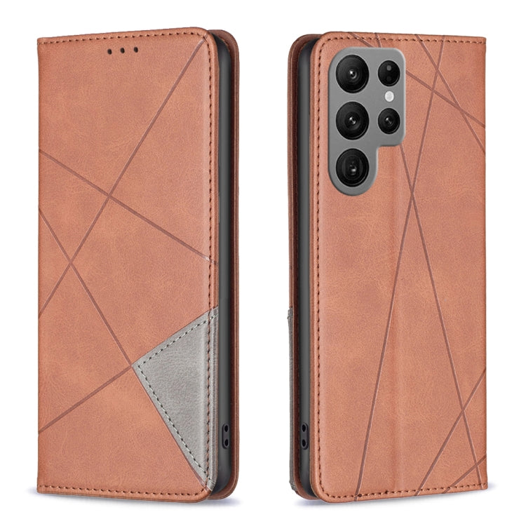 Rhombus Texture Magnetic Leather Phone Case, For Samsung Galaxy S25 Edge 5G, For Samsung Galaxy S25 5G, For Samsung Galaxy S25+ 5G, For Samsung Galaxy S25 Ultra 5G