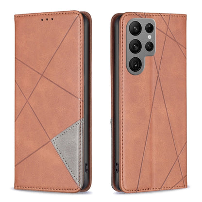 Rhombus Texture Magnetic Leather Phone Case, For Samsung Galaxy S25 Edge 5G, For Samsung Galaxy S25 5G, For Samsung Galaxy S25+ 5G, For Samsung Galaxy S25 Ultra 5G