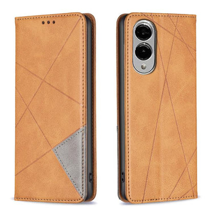 Rhombus Texture Magnetic Leather Phone Case, For Samsung Galaxy S25 Edge 5G, For Samsung Galaxy S25 5G, For Samsung Galaxy S25+ 5G, For Samsung Galaxy S25 Ultra 5G