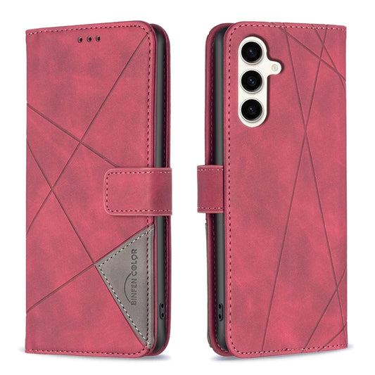 Magnetic Buckle Rhombus Texture Leather Phone Case