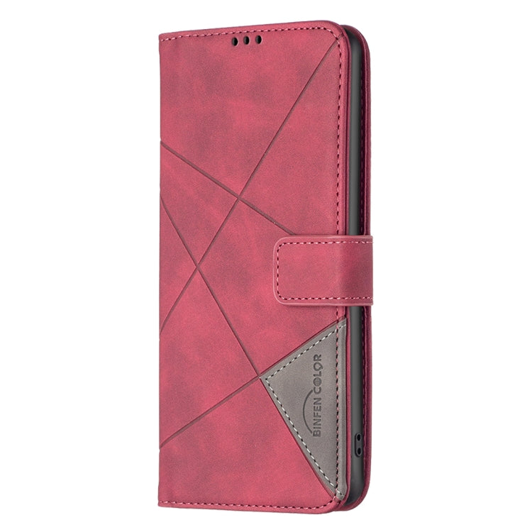 Magnetic Buckle Rhombus Texture Leather Phone Case