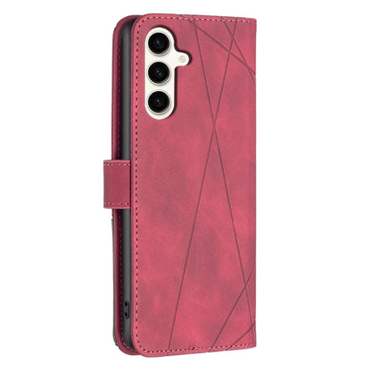 Magnetic Buckle Rhombus Texture Leather Phone Case