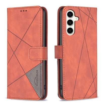 Magnetic Buckle Rhombus Texture Leather Phone Case