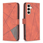 Magnetic Buckle Rhombus Texture Leather Phone Case