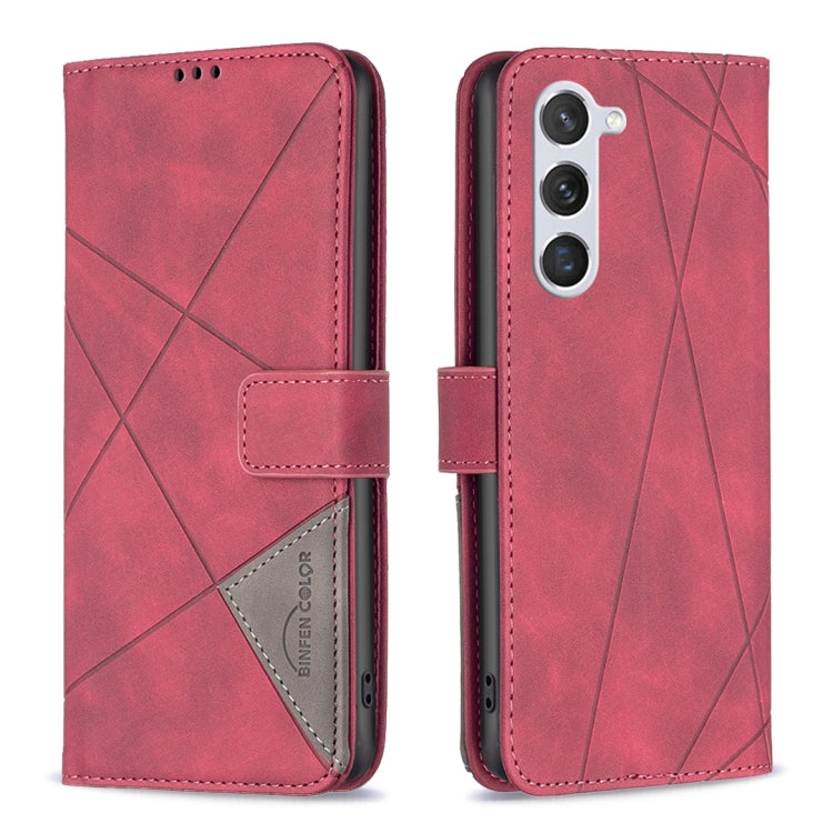 Magnetic Buckle Rhombus Texture Leather Phone Case