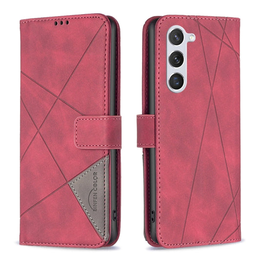 Magnetic Buckle Rhombus Texture Leather Phone Case